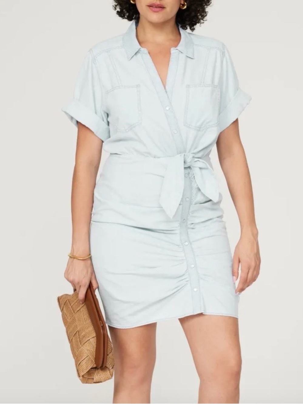 Veronica Beard Hensley Tie-Waist Shirt Dress